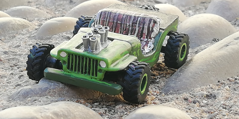 Green Hot Rod Jeep